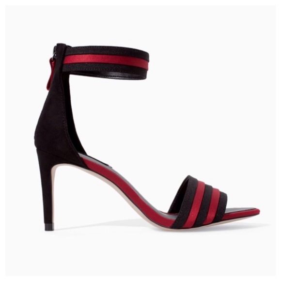 ZARA BASIC SIZE 40 / 10 RED AND BLACK HEELS
